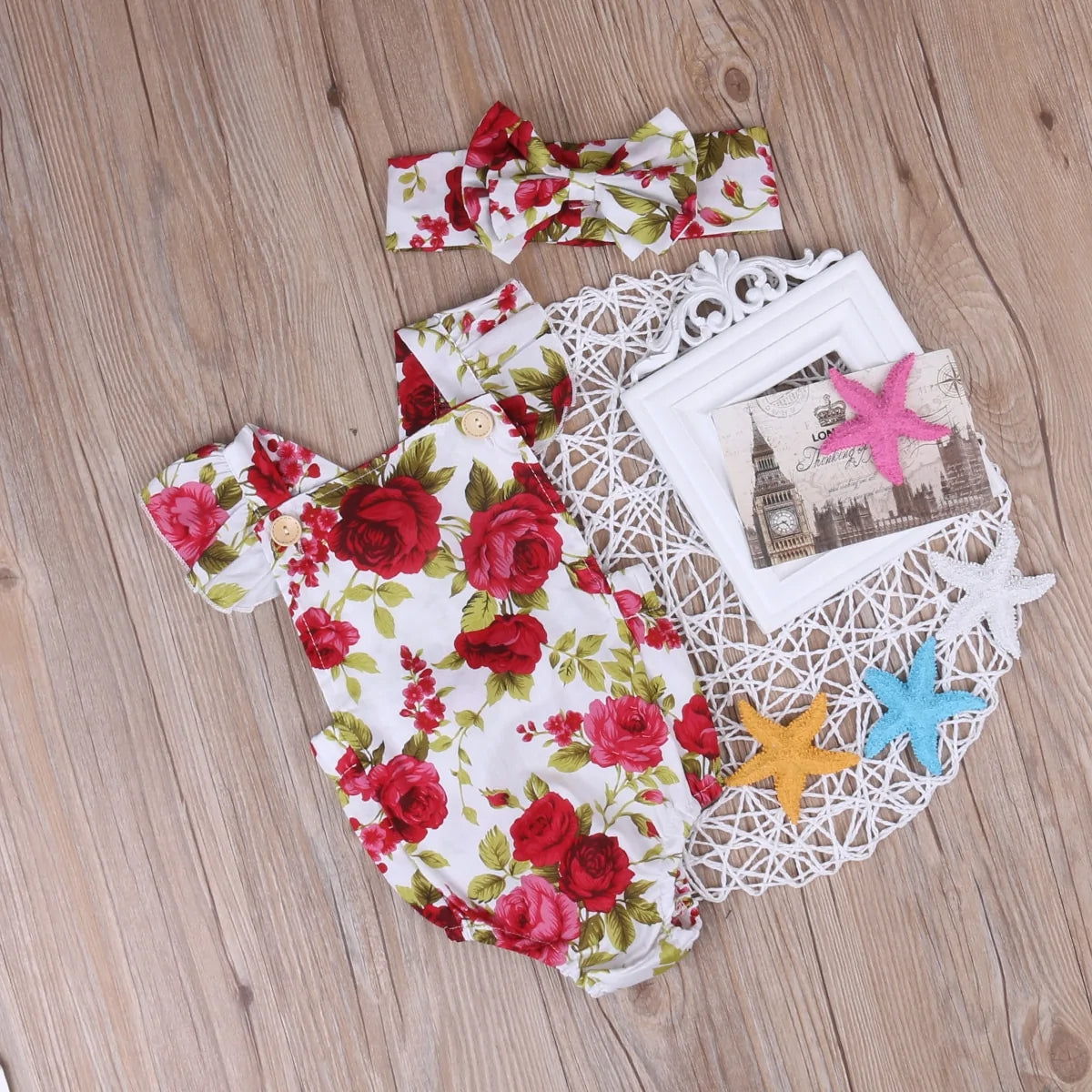 Schattige Jumpsuit Set Voor Babymeisjes Met Hoofdband