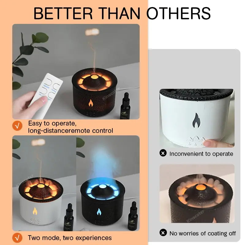 Vulcano Humidifier - Frisse Lucht, Rustgevende Ambiance